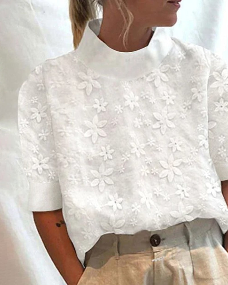 Donya™ | Med broderad ståkrage i enfärgat utförande