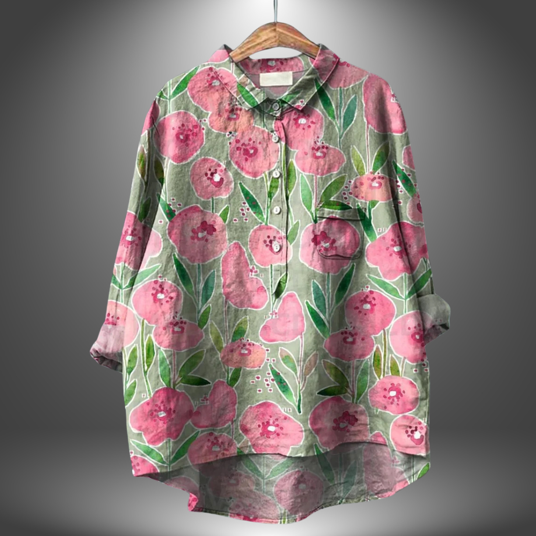 Aria™ | Handgjord blus för kvinnor med blommönster