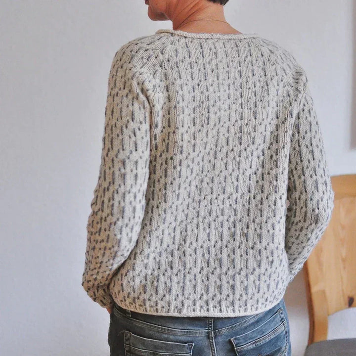 Maja™ | Elegant grå tröja med båthals