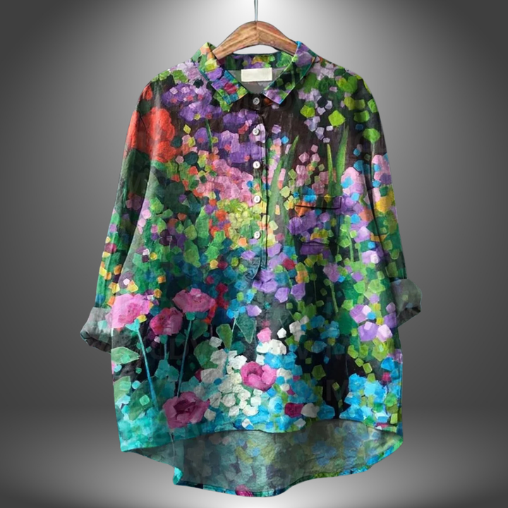 Aria™ | Handgjord blus för kvinnor med blommönster