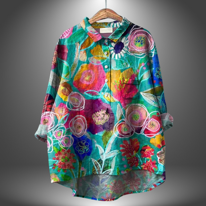 Aria™ | Handgjord blus för kvinnor med blommönster