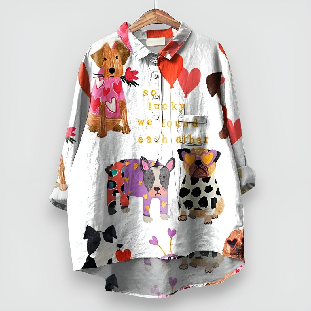 Mimi™ | Damblus med unikt hundmotiv