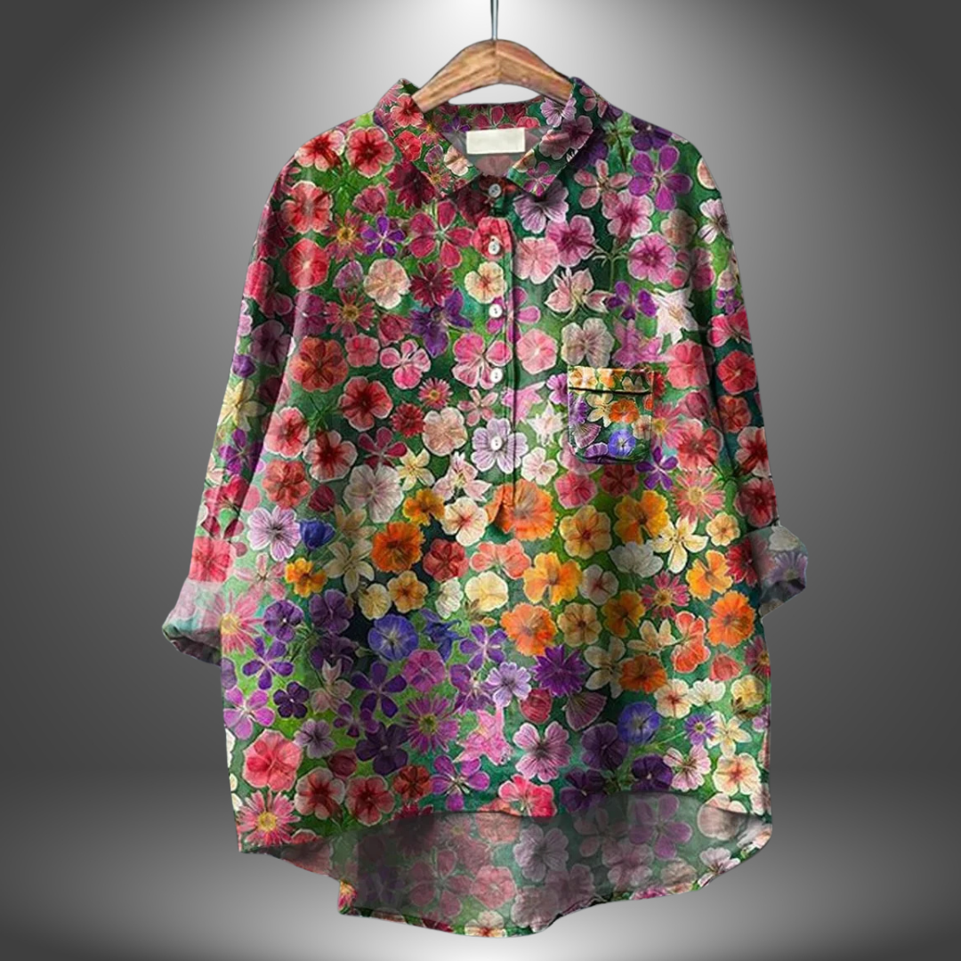 Aria™ | Handgjord blus för kvinnor med blommönster