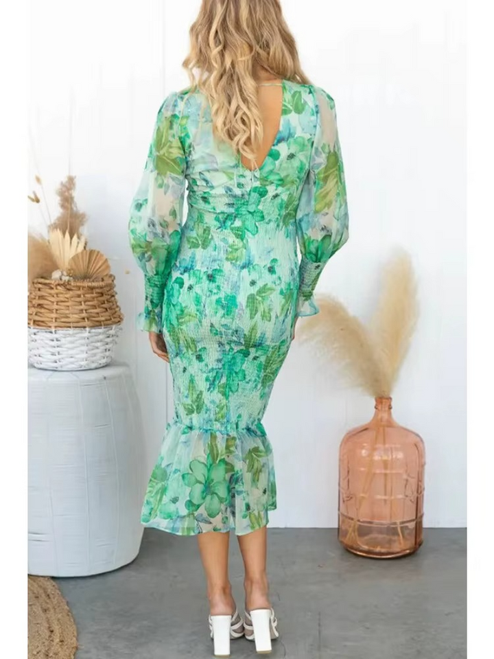 Chiara™ | Midi-klänning med blommönster och enkel elegans