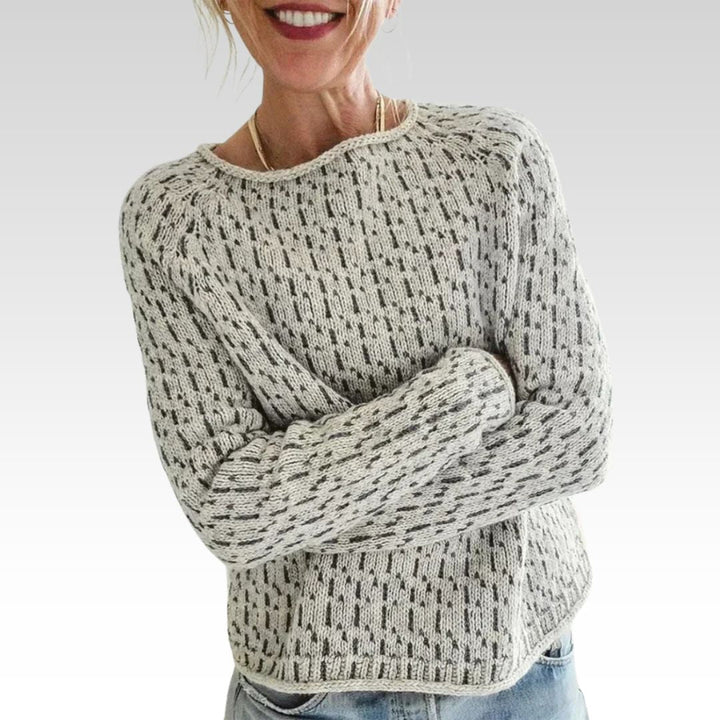Maja™ | Elegant grå tröja med båthals